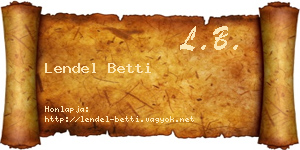 Lendel Betti névjegykártya